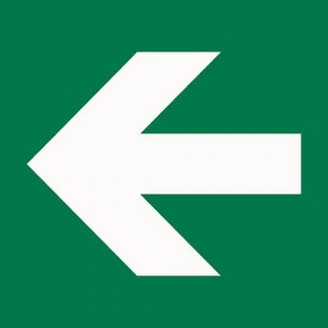 white-and-green-arrow-sign